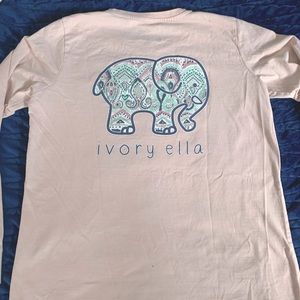 Ivory Ella Long Sleeve T-Shirt. Size small, made in Bangladesh.